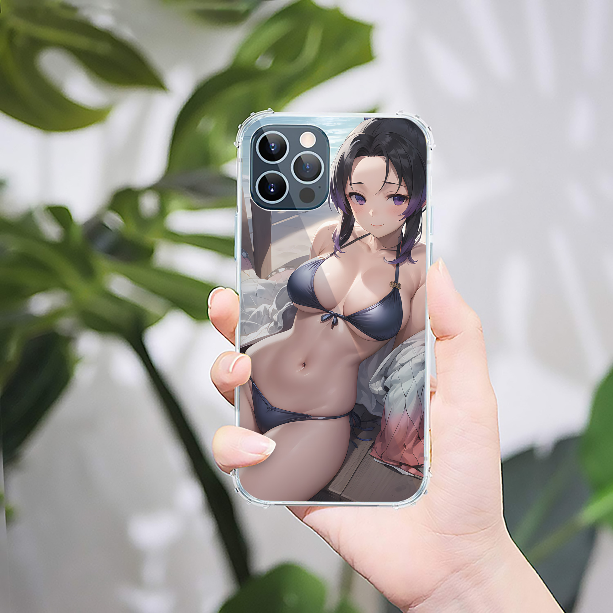 （画像用） 鬼滅の刃（きめつのやいば）蟲柱-胡蝶 しのぶ／こちょう しのぶ Kochou Shinobu 【iPhone 12シリーズ対応】透明スマホケース（クリアソフトケース）
